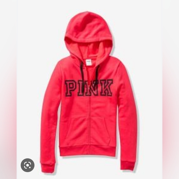 PINK VS Red Hoodie w/ Black Block Logo - Picture 2 of 3